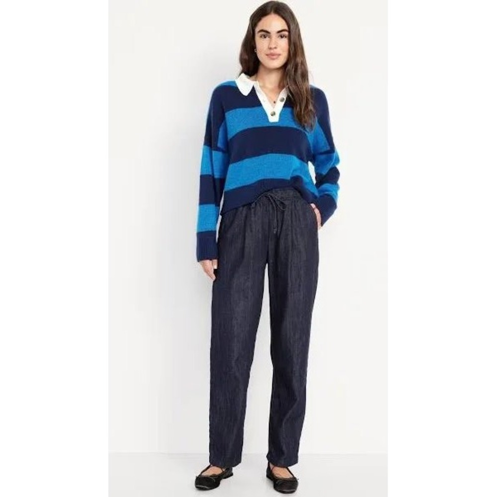 Old Navy NEW Billie High Rise Pants Women XL Tall Black Comfort Waistband Career